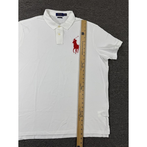 Ralph Lauren Polo Shirt Mens 2XL White Slim Fit Big Pony Logo RL19 Pullover - Picture 8 of 12